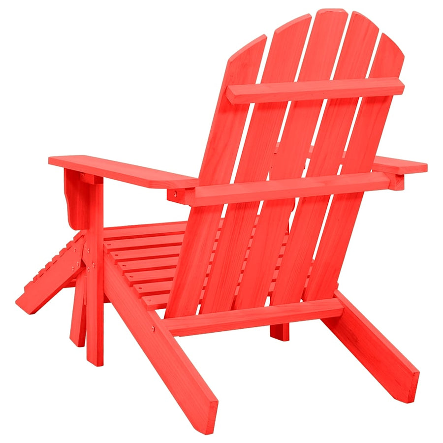Tuinstoel Adirondack Met Voetenbank Massief Vurenhout Rood