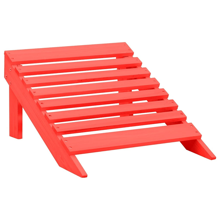 Tuinstoel Adirondack Met Voetenbank Massief Vurenhout Rood