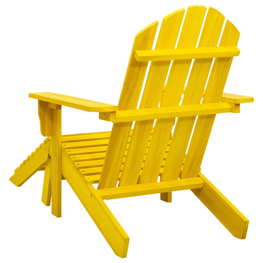 Tuinstoel Adirondack Met Voetenbank Massief Vurenhout Geel