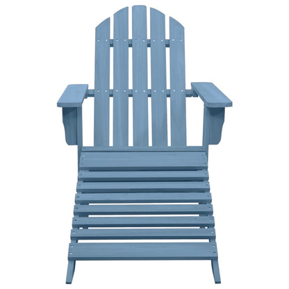 Tuinstoel Adirondack Met Voetenbank Massief Vurenhout Blauw