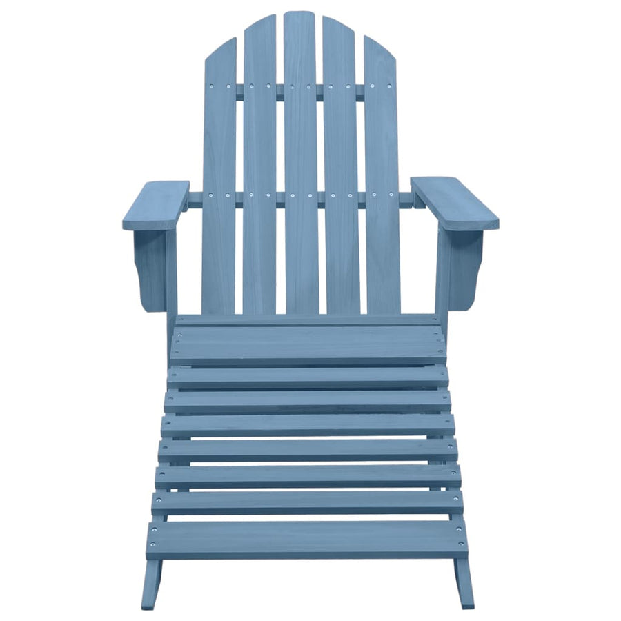 Tuinstoel Adirondack Met Voetenbank Massief Vurenhout Blauw