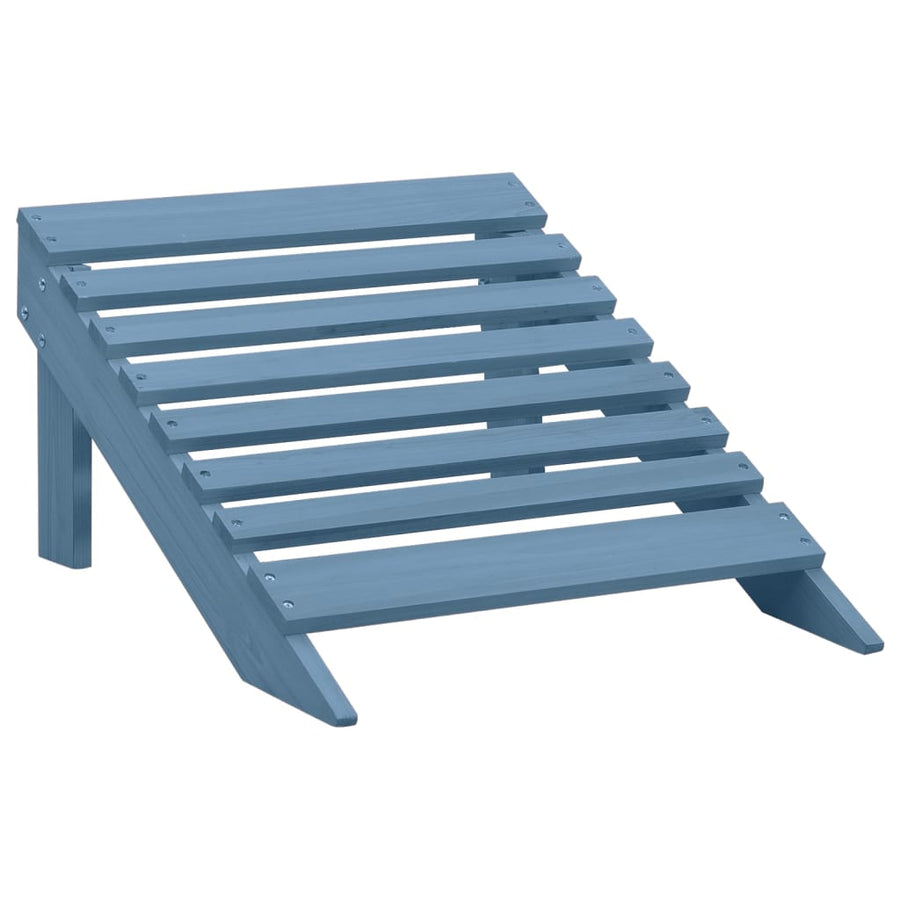 Tuinstoel Adirondack Met Voetenbank Massief Vurenhout Blauw