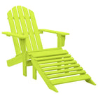 Tuinstoel Adirondack Met Voetenbank Massief Vurenhout Groen