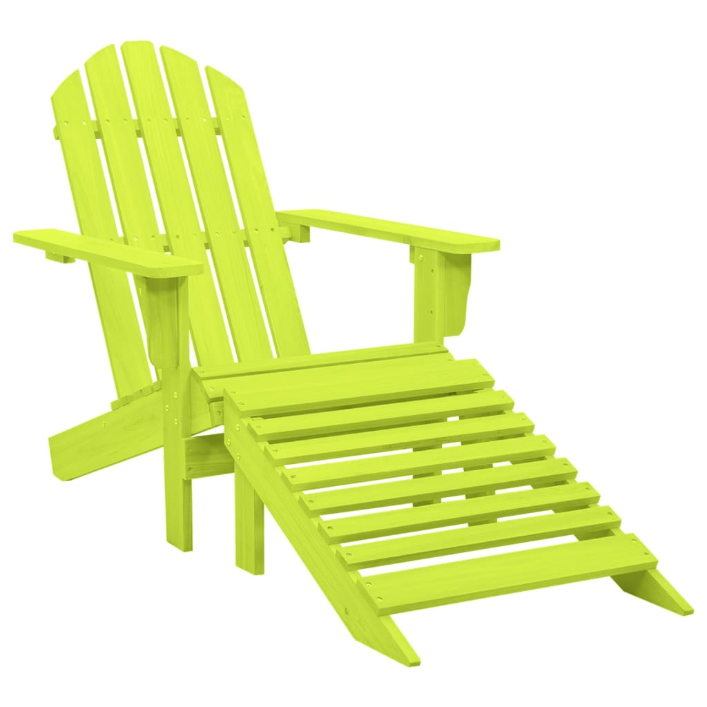 Tuinstoel Adirondack Met Voetenbank Massief Vurenhout Groen