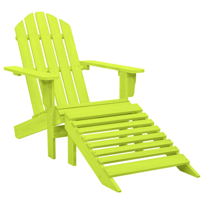 Tuinstoel Adirondack Met Voetenbank Massief Vurenhout Groen