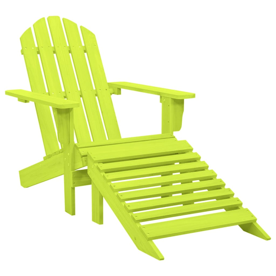 Tuinstoel Adirondack Met Voetenbank Massief Vurenhout Groen