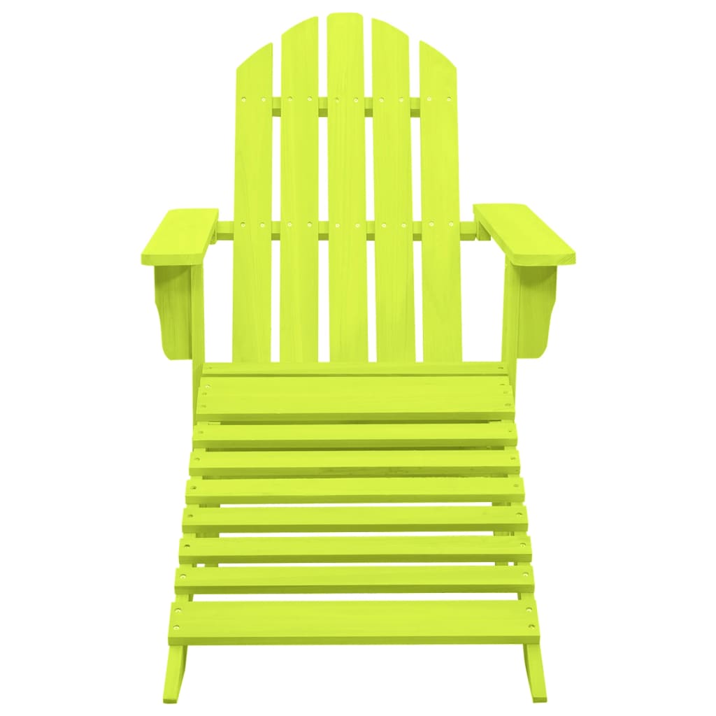 Tuinstoel Adirondack Met Voetenbank Massief Vurenhout Groen