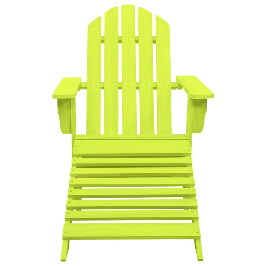 Tuinstoel Adirondack Met Voetenbank Massief Vurenhout Groen