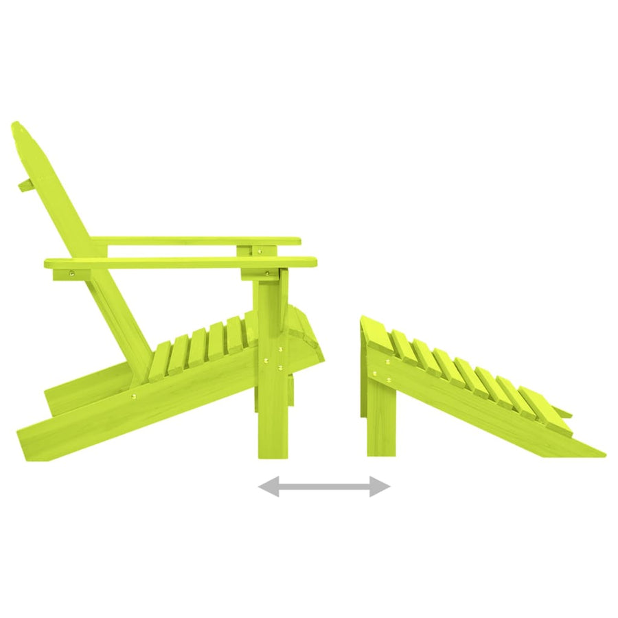 Tuinstoel Adirondack Met Voetenbank Massief Vurenhout Groen