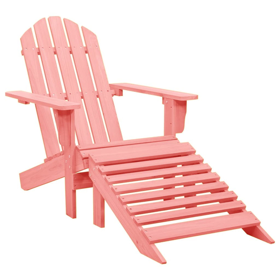 Tuinstoel Adirondack Met Voetenbank Massief Vurenhout Roze