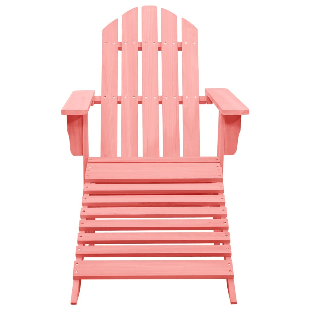 Tuinstoel Adirondack Met Voetenbank Massief Vurenhout Roze