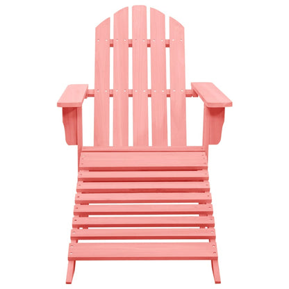 Tuinstoel Adirondack Met Voetenbank Massief Vurenhout Roze