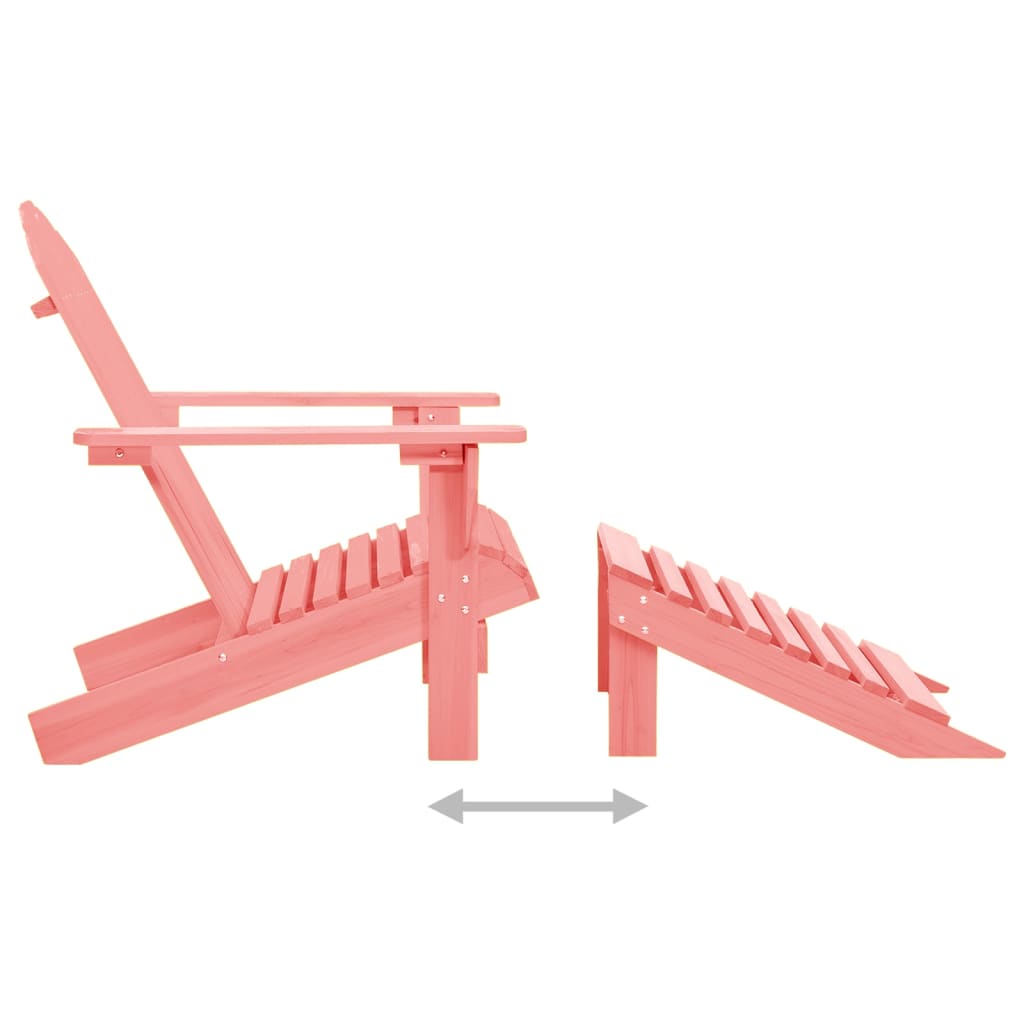 Tuinstoel Adirondack Met Voetenbank Massief Vurenhout Roze
