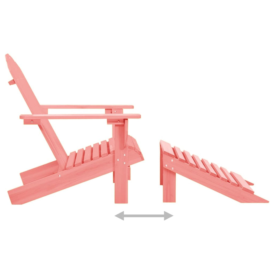 Tuinstoel Adirondack Met Voetenbank Massief Vurenhout Roze