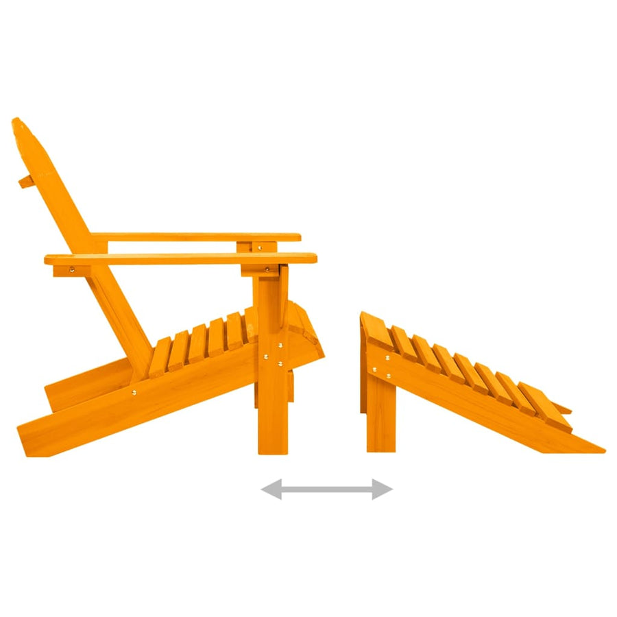 Tuinstoel Adirondack Met Voetenbank Massief Vurenhout Oranje orange