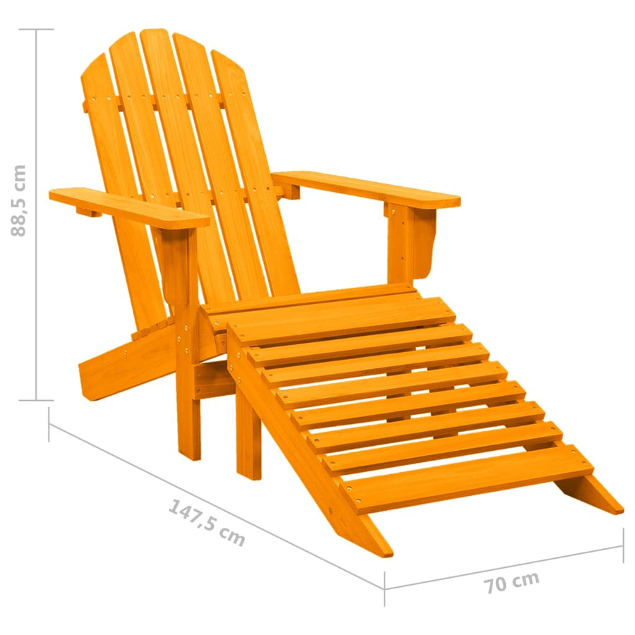 Tuinstoel Adirondack Met Voetenbank Massief Vurenhout Oranje orange