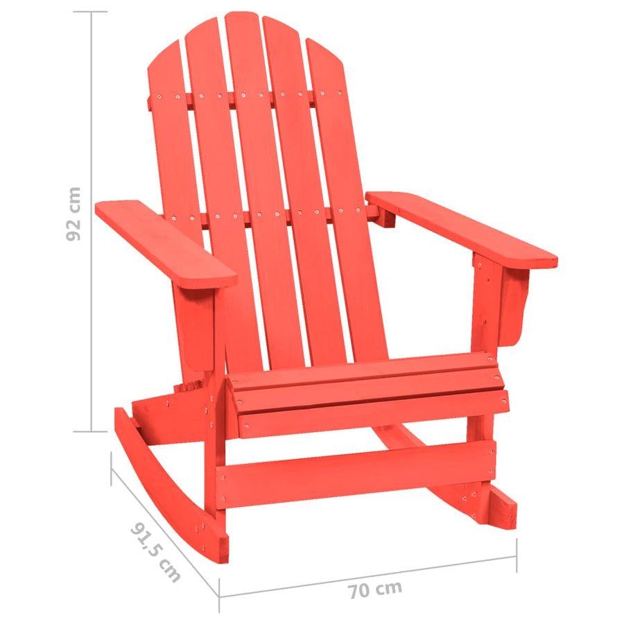 Schommelstoel Adirondack Massief Vurenhout Rood
