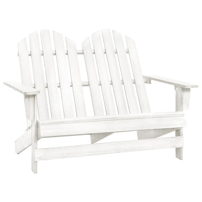 Tuinstoel 2-Zits Adirondack Massief Vurenhout Wit