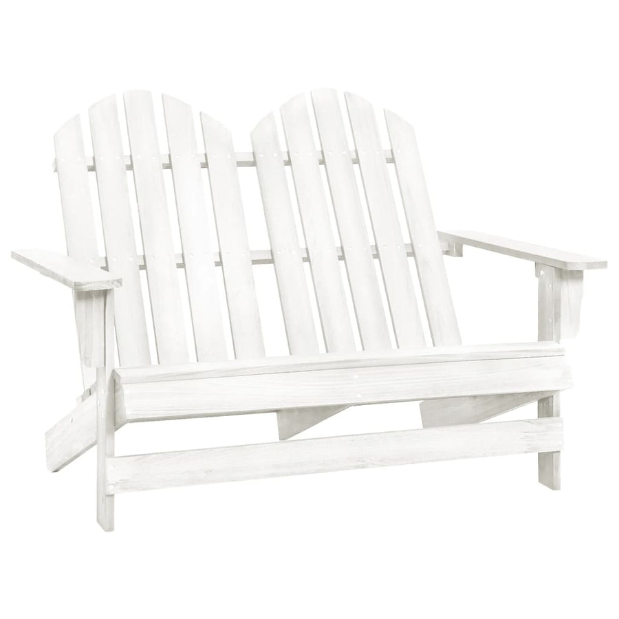 Tuinstoel 2-Zits Adirondack Massief Vurenhout Wit