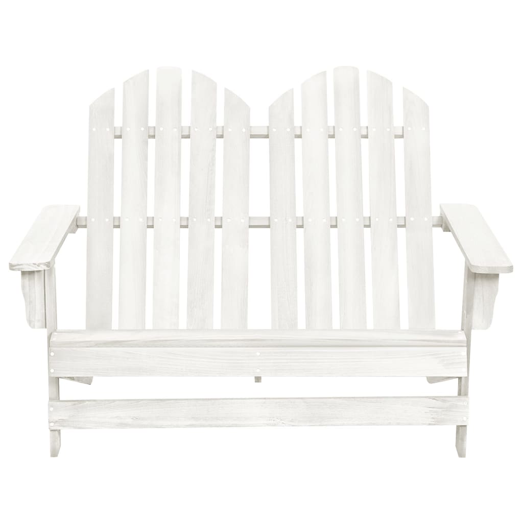 Tuinstoel 2-Zits Adirondack Massief Vurenhout Wit