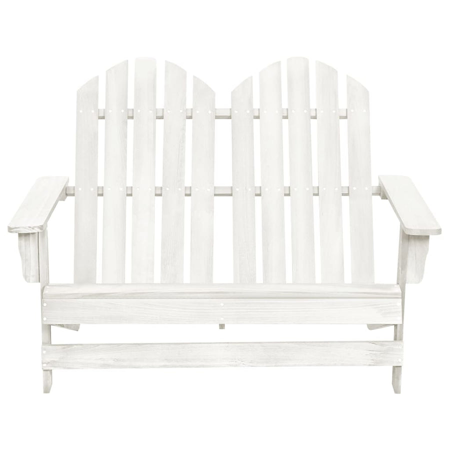 Tuinstoel 2-Zits Adirondack Massief Vurenhout Wit