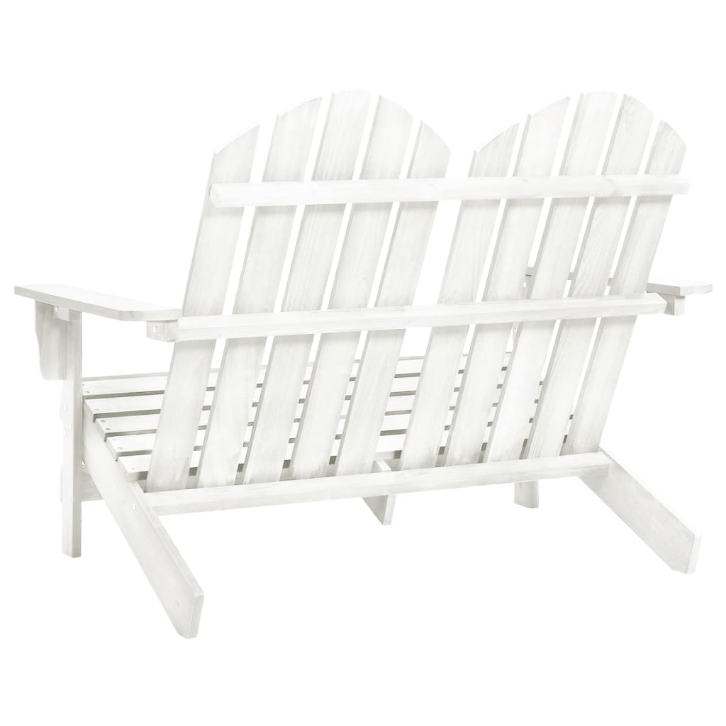 Tuinstoel 2-Zits Adirondack Massief Vurenhout Wit