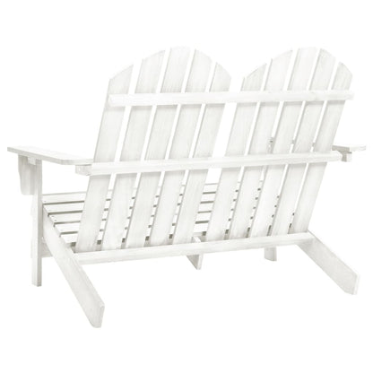 Tuinstoel 2-Zits Adirondack Massief Vurenhout Wit