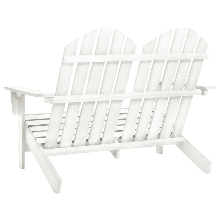 Tuinstoel 2-Zits Adirondack Massief Vurenhout Wit