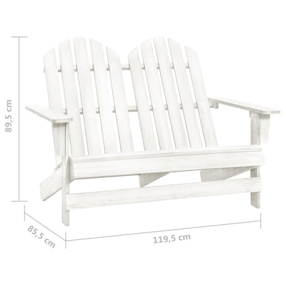 Tuinstoel 2-Zits Adirondack Massief Vurenhout Wit