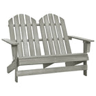 Adirondack Garden Bench 2-Seater Solid Pinewood Grey