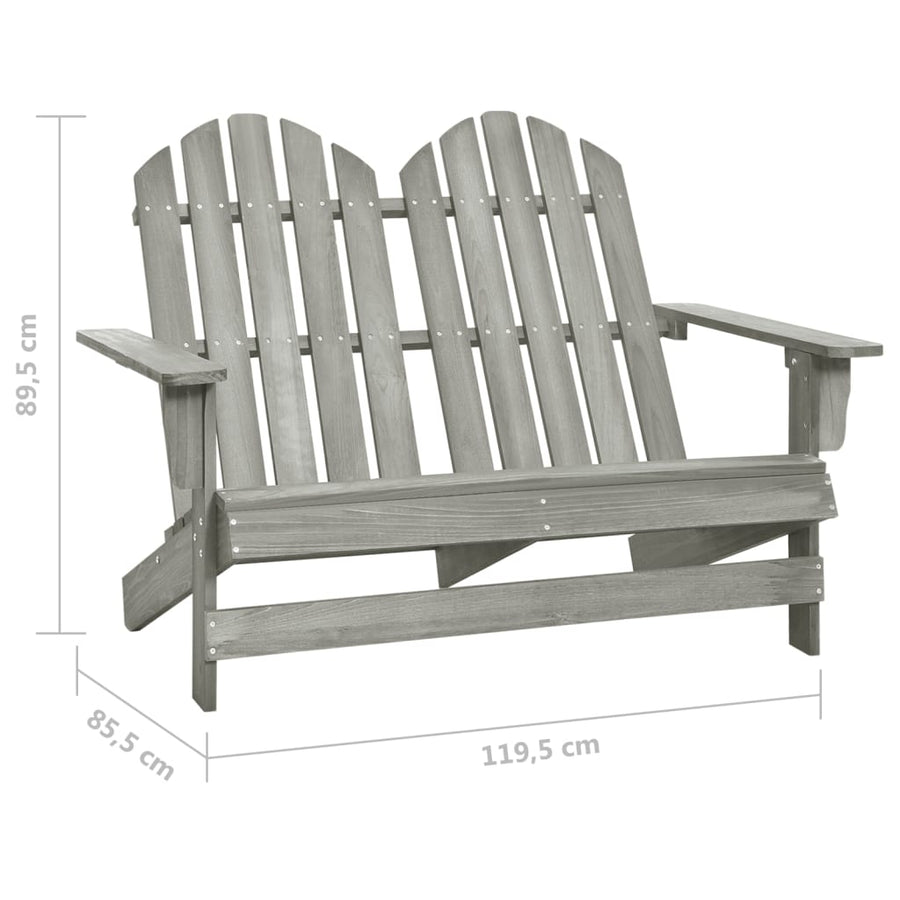 Tuinstoel 2-Zits Adirondack Massief Vurenhout Grijs