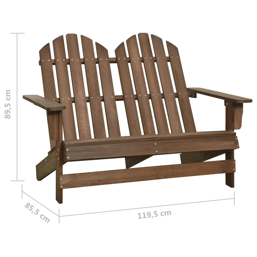 Tuinstoel 2-Zits Adirondack Massief Vurenhout Bruin