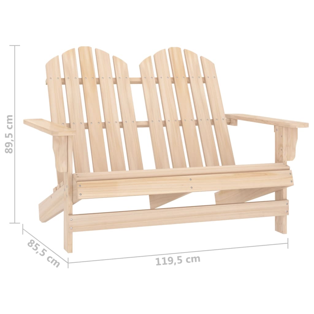 Tuinstoel 2-Zits Adirondack Massief Vurenhout Lichtbruin