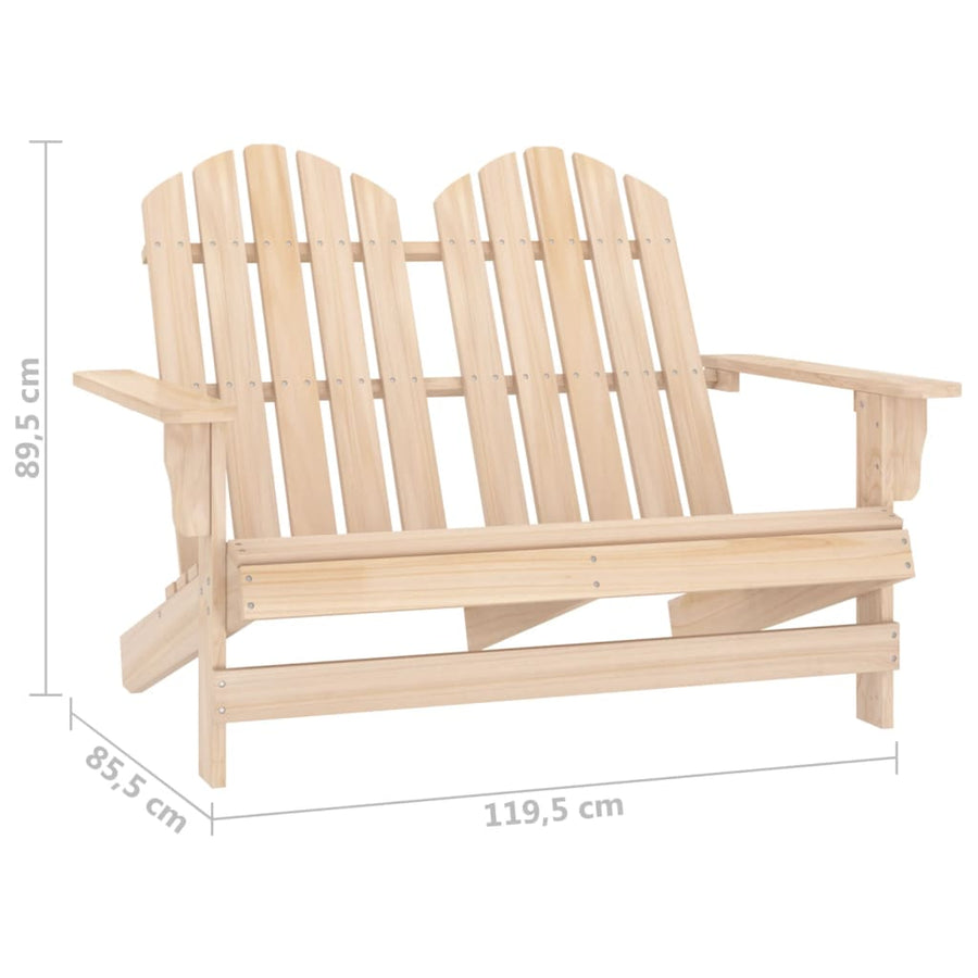 Tuinstoel 2-Zits Adirondack Massief Vurenhout Lichtbruin