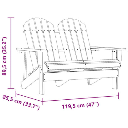Tuinstoel 2-Zits Adirondack Massief Vurenhout Groen Groen