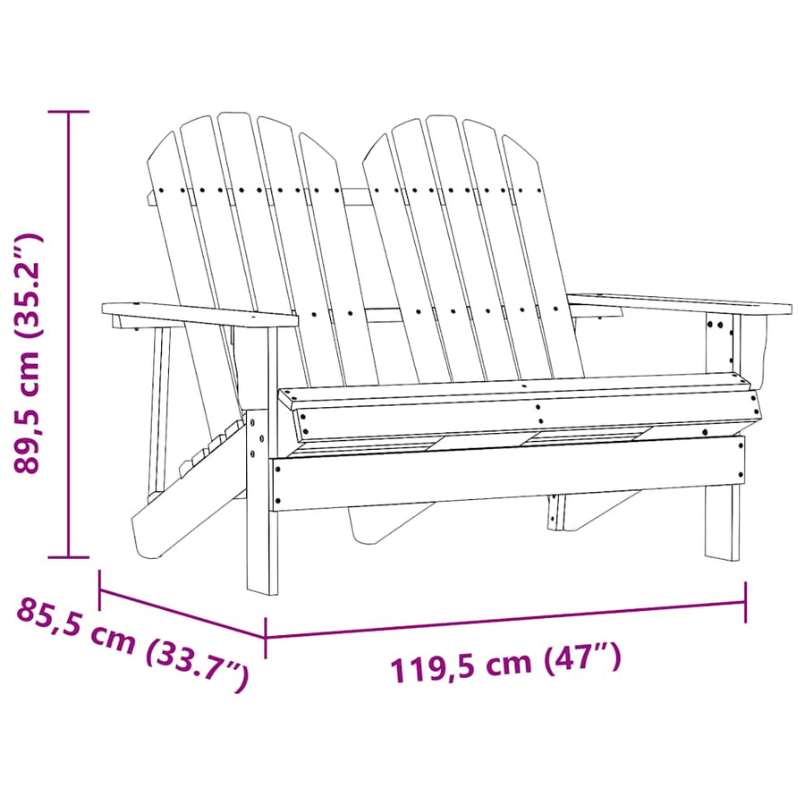 Tuinstoel 2-Zits Adirondack Massief Vurenhout Groen Groen