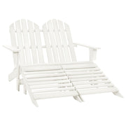 Tuinstoel Adirondack 2-zits vurenhout wit met voetenbank