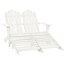 Tuinstoel 2-Zits Adirondack Met Voetenbank Vurenhout Wit