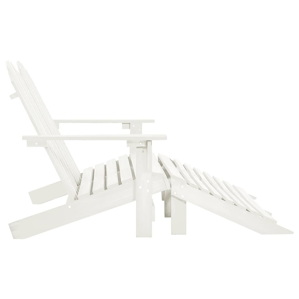 Tuinstoel 2-Zits Adirondack Met Voetenbank Vurenhout Wit