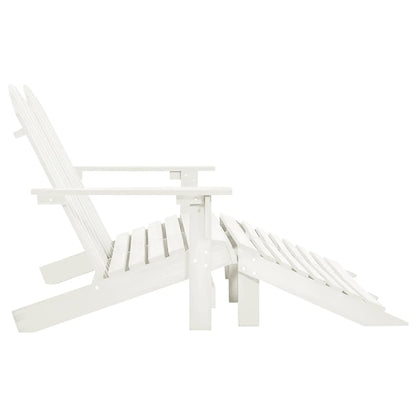 Tuinstoel 2-Zits Adirondack Met Voetenbank Vurenhout Wit