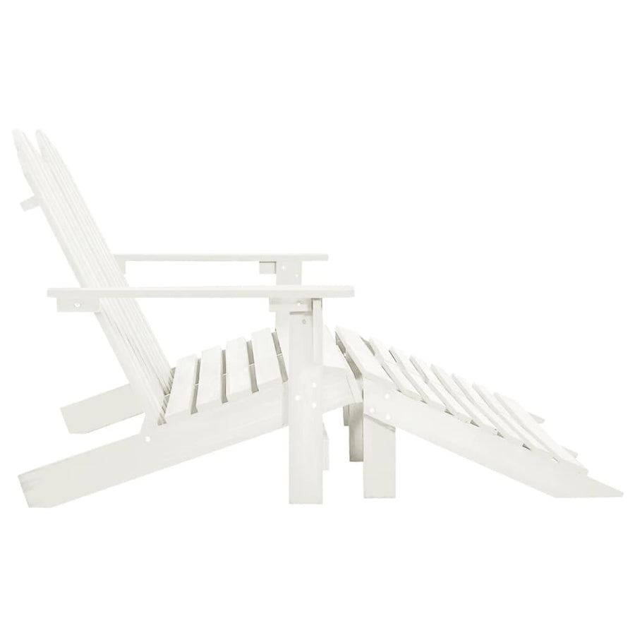 Tuinstoel 2-Zits Adirondack Met Voetenbank Vurenhout Wit