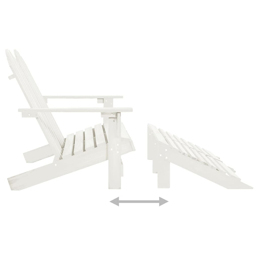 Tuinstoel 2-Zits Adirondack Met Voetenbank Vurenhout Wit