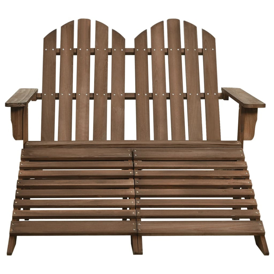 Tuinstoel 2-zits Adirondack met voetenbank vurenhout bruin
