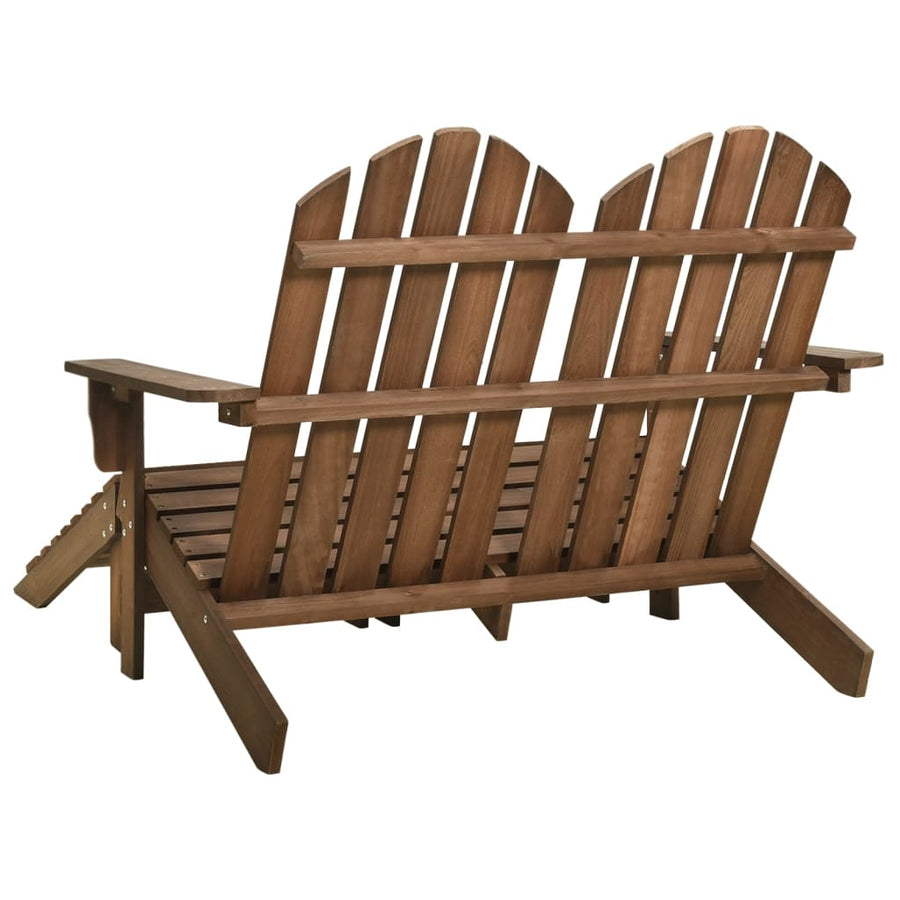 Tuinstoel 2-zits Adirondack met voetenbank vurenhout bruin