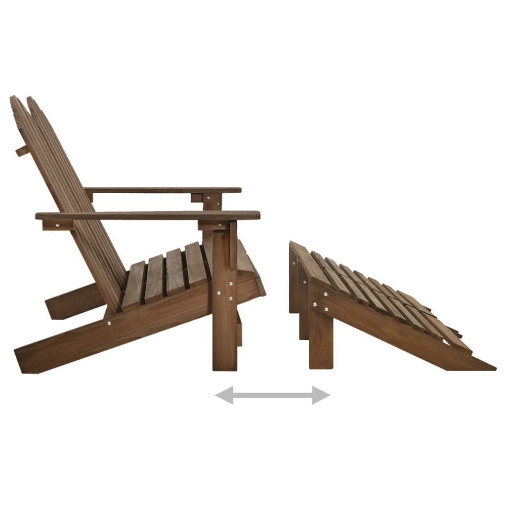 Tuinstoel 2-zits Adirondack met voetenbank vurenhout bruin