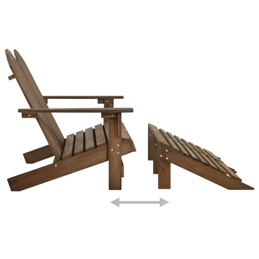 Tuinstoel 2-zits Adirondack met voetenbank vurenhout bruin