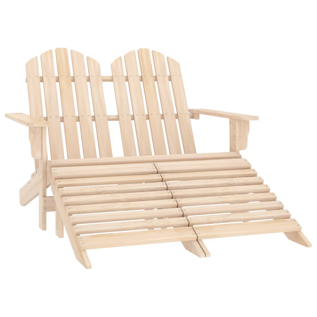 Tuinstoel 2-Zits Adirondack Met Voetenbank Vurenhout Lichtbruin