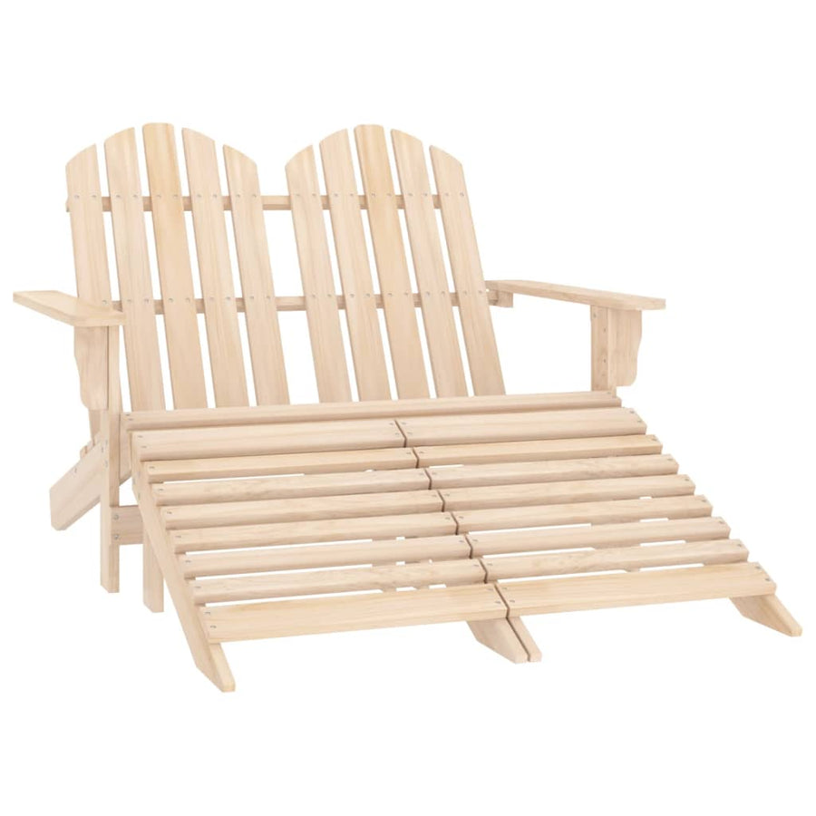 Tuinstoel 2-Zits Adirondack Met Voetenbank Vurenhout Lichtbruin