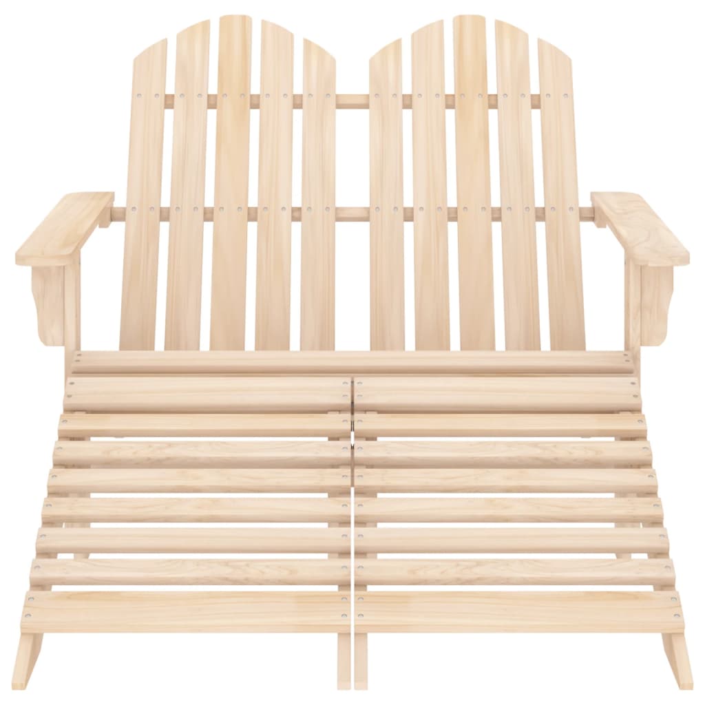 Tuinstoel 2-Zits Adirondack Met Voetenbank Vurenhout Lichtbruin