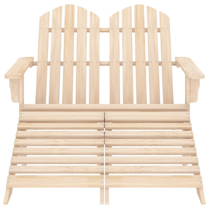 Tuinstoel 2-Zits Adirondack Met Voetenbank Vurenhout Lichtbruin